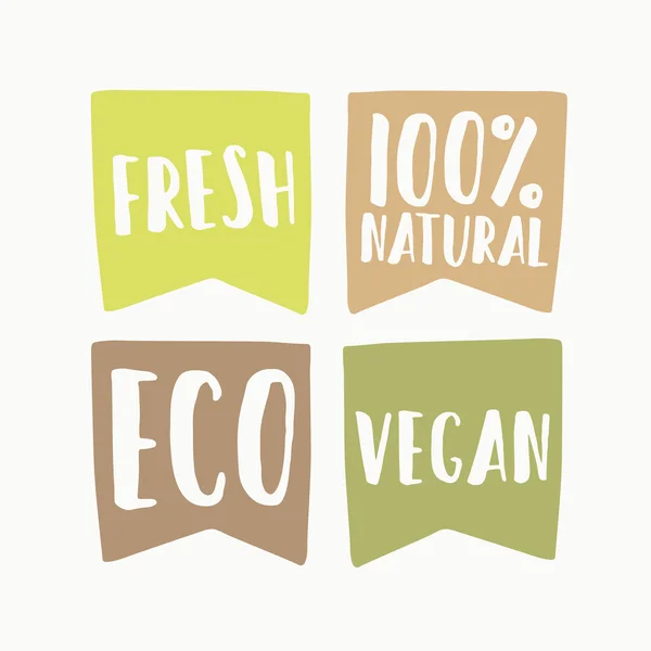 Ensemble de labels écologiques végétaliens . — Image vectorielle