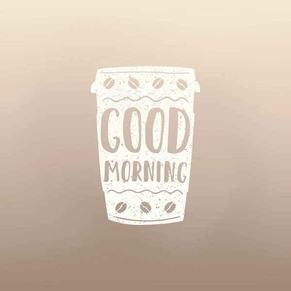 Taza de café de la mañana para llevar — Vector de stock