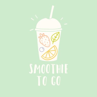 Smoothie cup to go.  clipart