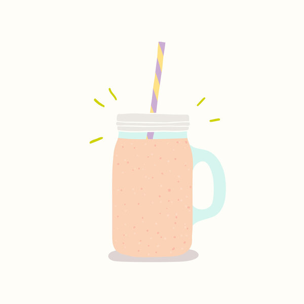 Векторная банка для коктейлей ручной работы с ручкой
