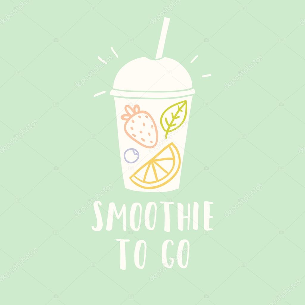 Smoothie cup to go. Stock Vector by ©kondratya 82730520