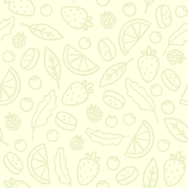 Doodle meyve ve çilek seamless modeli
