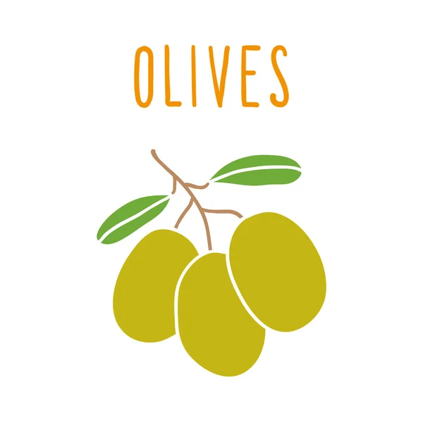 Olives isolated on white. — Stock Vector