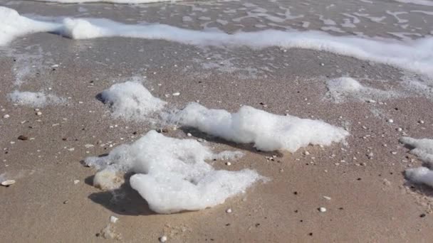 Espuma de mar blanco y olas — Vídeo de stock