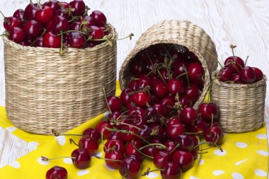 Kiraz ahşap arka plan potalara