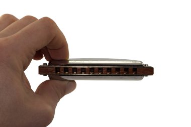 mızıka müzisyen elinde izole