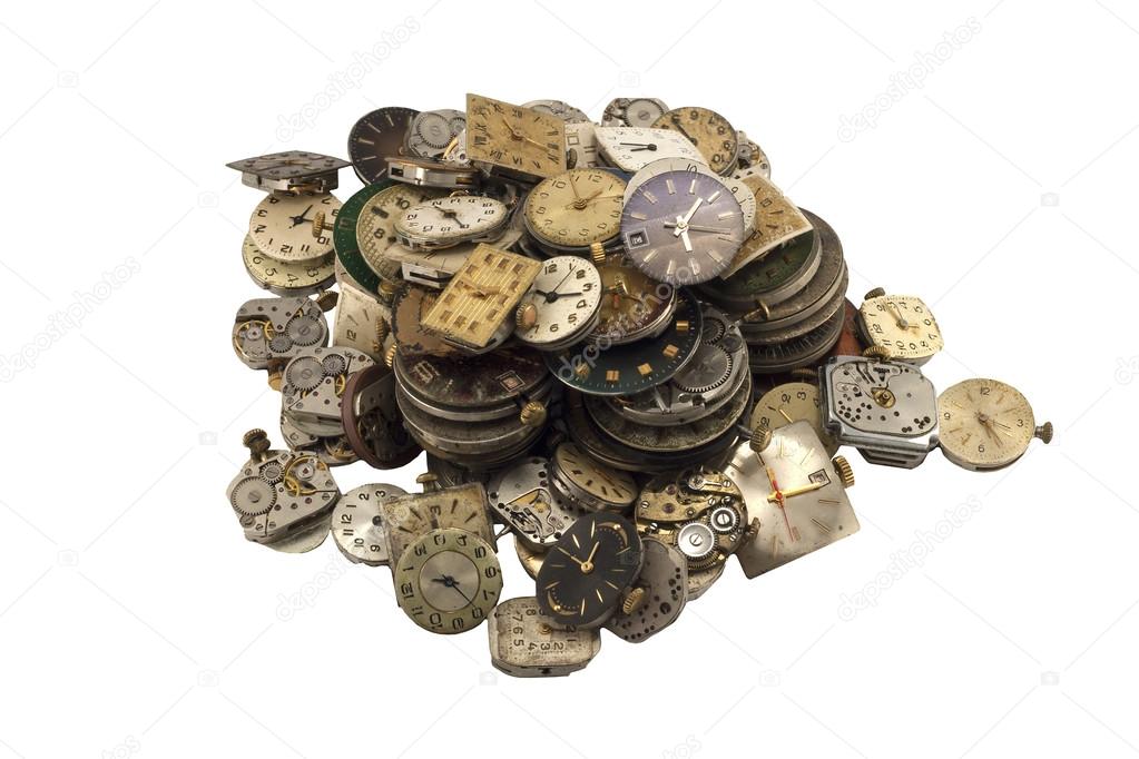 Various Antique  watches on white