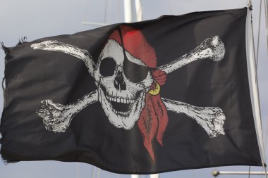 Jolly Roger siyah korsan bayrağı