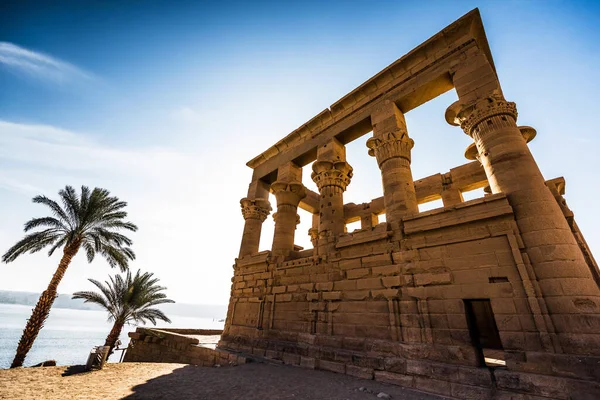 Egipto Nil Templo Isis Isla Agilkia Trasladó Isla Philae Asuán — Foto de Stock