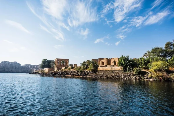 Egypte Nil Tempel Van Isis Agilkia Eiland Verhuisd Van Philae — Stockfoto