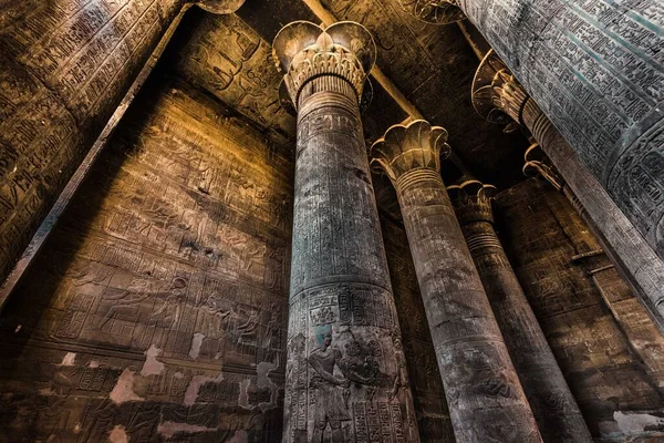 Columns Hieroglyphs Temple Khnum Esna — Stock Photo, Image