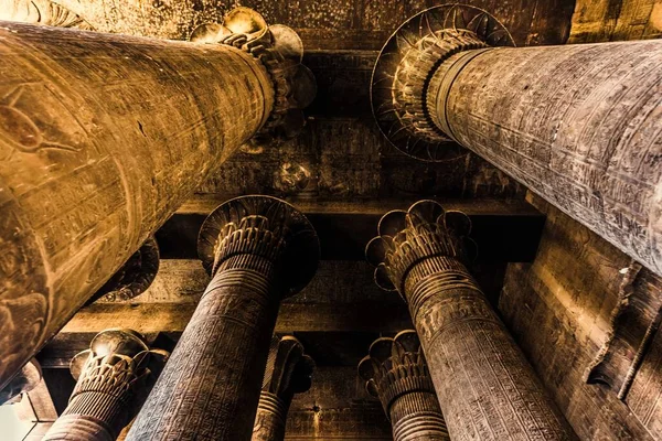 Colunas Hieróglifos Templo Khnum Esna — Fotografia de Stock