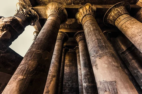 Columns Hieroglyphs Temple Khnum Esna — Stock Photo, Image