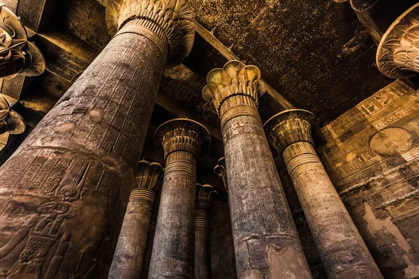 Columns Hieroglyphs Temple Khnum Esna — Stock Photo, Image