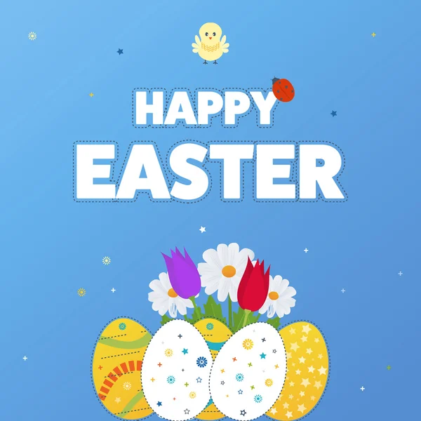 Tarjeta de felicitación feliz Pascua — Vector de stock