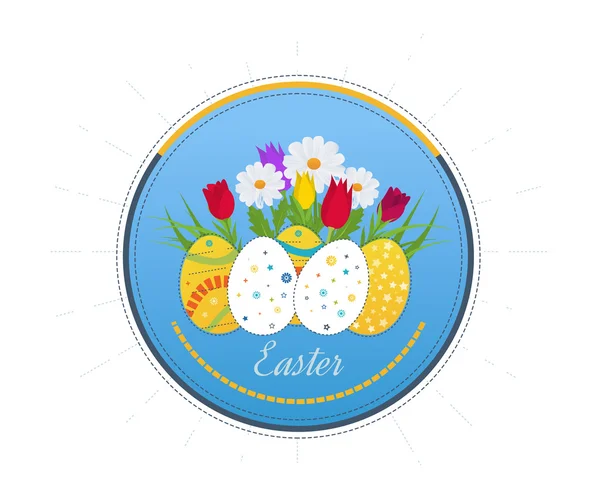 Tarjeta de felicitación feliz Pascua — Vector de stock