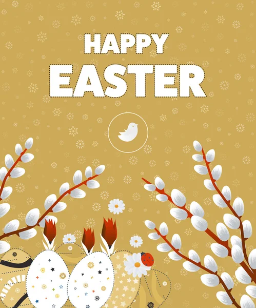 Húsvéti kártya tojással és virággal — Stock Vector