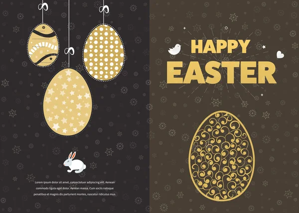 Frohe Osterkarte mit Eiern — Stockvektor