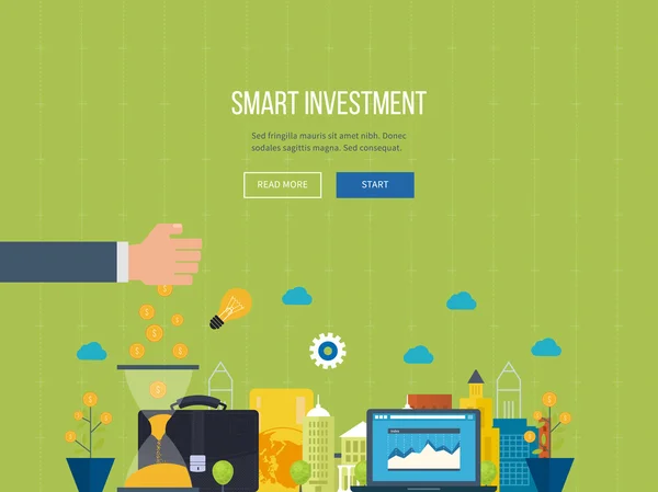 Design concept for smart investment — Stock Vector
