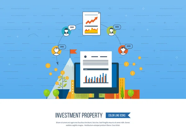Inwestycja w nieruchomości. Diagram biznesowy — Wektor stockowy