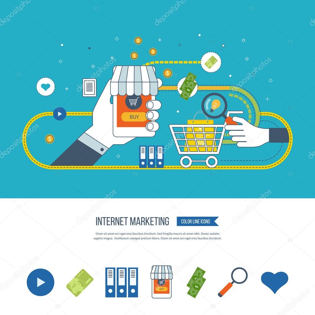 Internet and mobile marketing concept