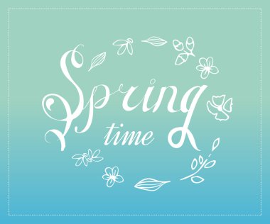 Bahar vektör tipografik afiş ve logo