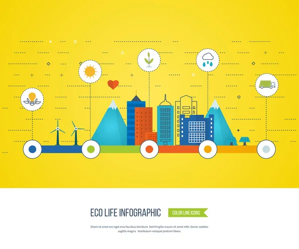 Infografía de la vida ecológica — Vector de stock