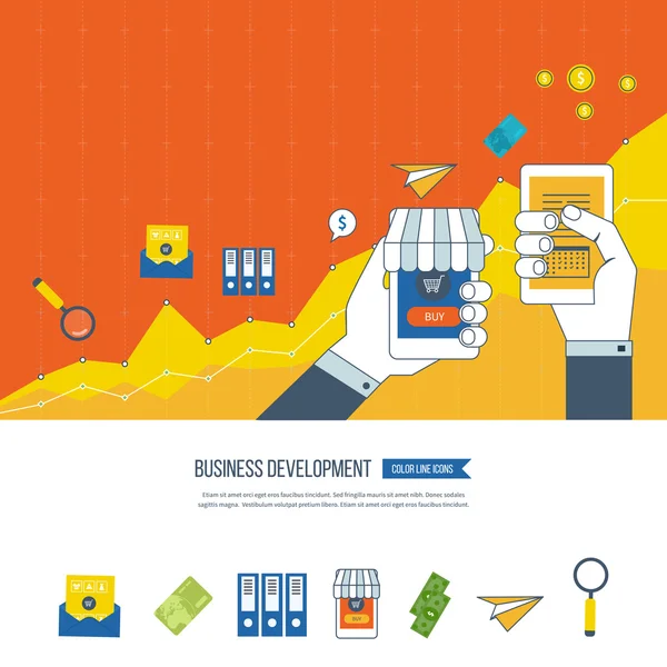 Desarrollo y planificación empresarial — Vector de stock