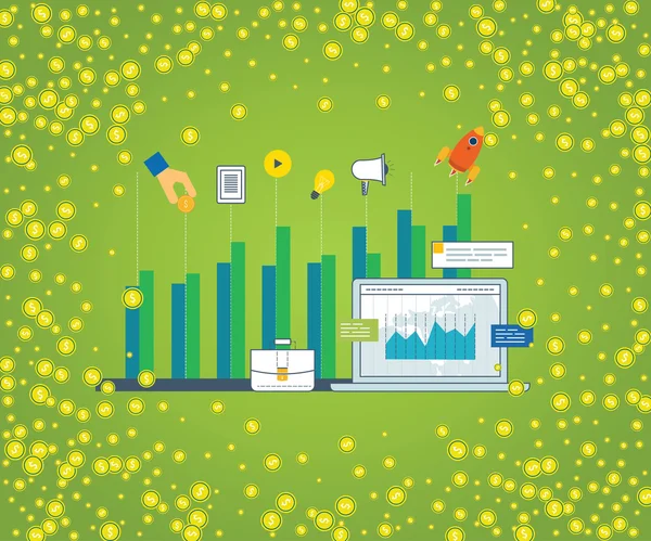 Estrategia de planificación y estrategia de marketing — Vector de stock