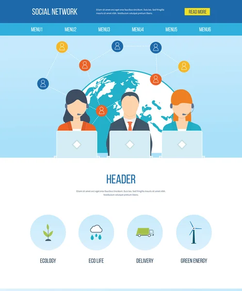 Concept de réseau social et de travail d'équipe — Image vectorielle