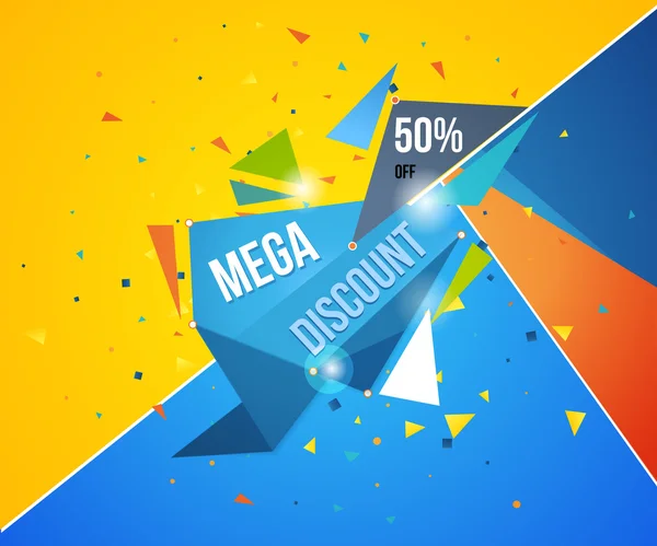 Banner de Super Venta sobre fondo colorido . — Vector de stock