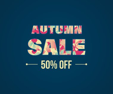 Yaprakları ile sonbahar Super satışı büyük başlığı.