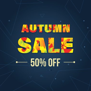 Yaprakları ile sonbahar Super satışı büyük başlığı.