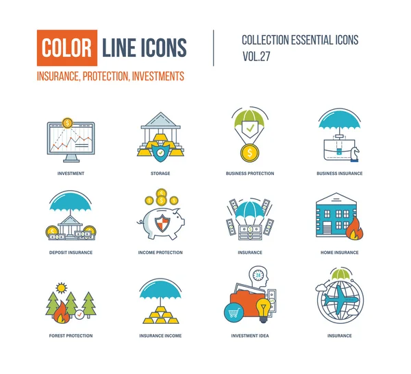 Colección de iconos de Color Line . — Vector de stock