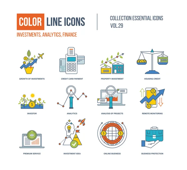 Colección de iconos de Color Line . — Vector de stock