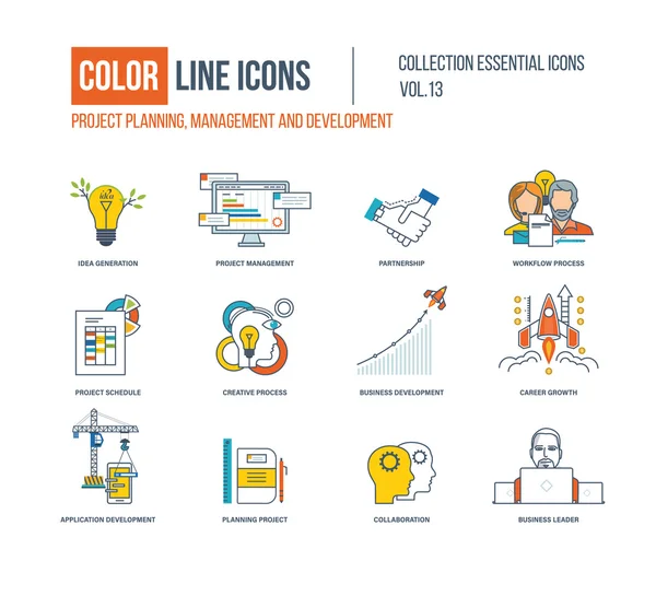 Colección de iconos de Color Line . — Vector de stock