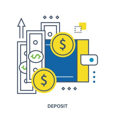 Mevduat vektör çizim düz tarzı.