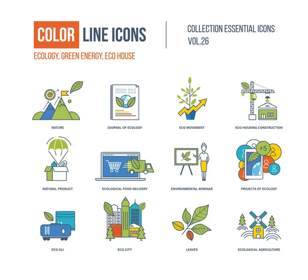 Colección de iconos de Color Line . — Vector de stock