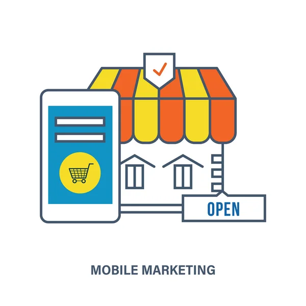 Koncept mobilního marketingu — Stockový vektor