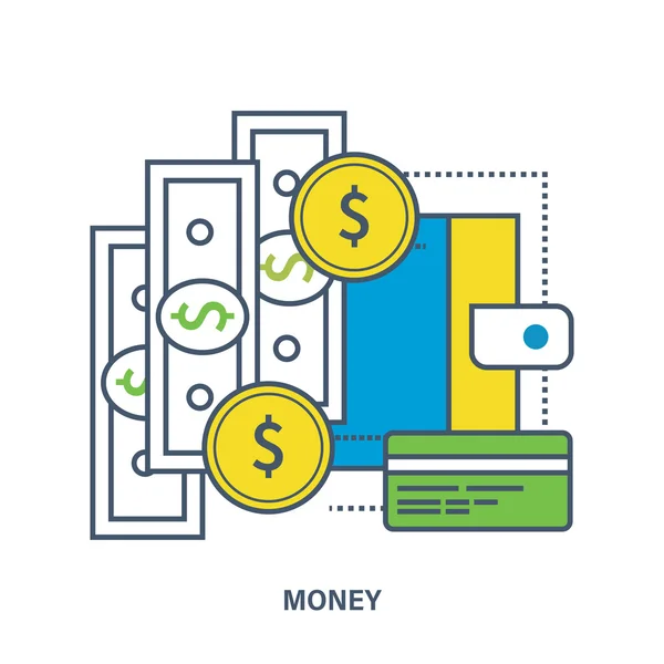 Concept d'argent et méthodes de paiement — Image vectorielle