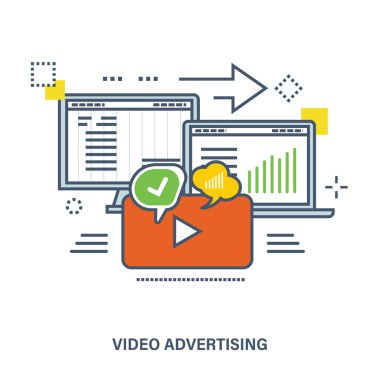 Video reklamcılık ve pazarlama kavramı.