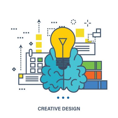 Yaratıcı tasarım ve beyin fırtınası kavramı.