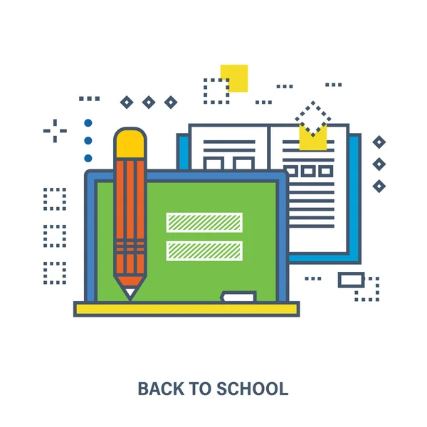 Back to school flat icons design. — Stock Vector