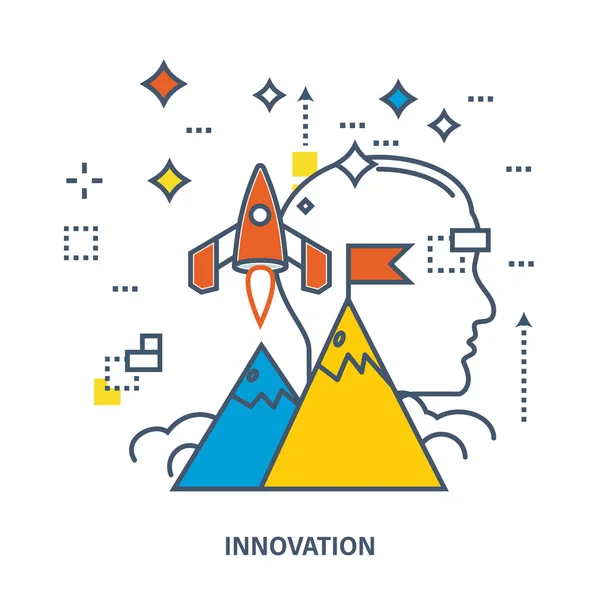 Concept de création d'entreprise et d'innovation — Image vectorielle