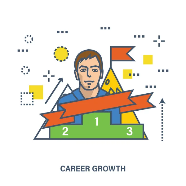 Begreppet karriär tillväxt och framgång eller ledarskap. — Stock vektor