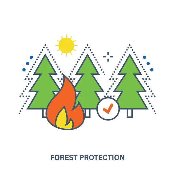 Concepto de protección contra incendios forestales . — Vector de stock