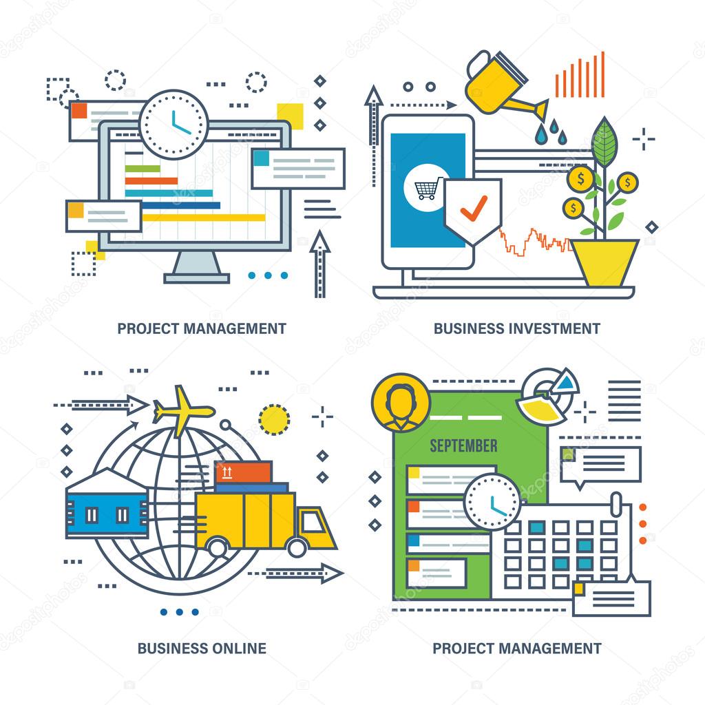 Concept of project management, business investment