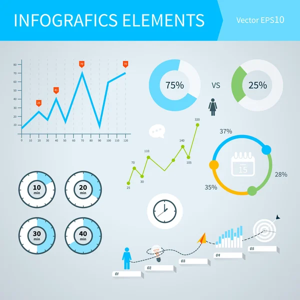 Negócios de infográficos com diagramas . — Vetor de Stock