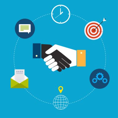 El sıkışmasının işadamları tarafından düz tasarım