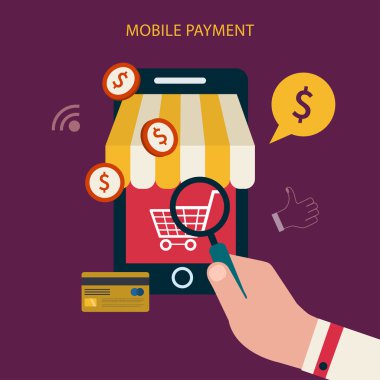 Mobil ödeme kavramı ile düz kutsal kişilerin resmi